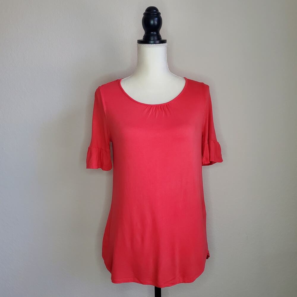 Joe Fresh Orange Flutter Sleeve Blouse Small